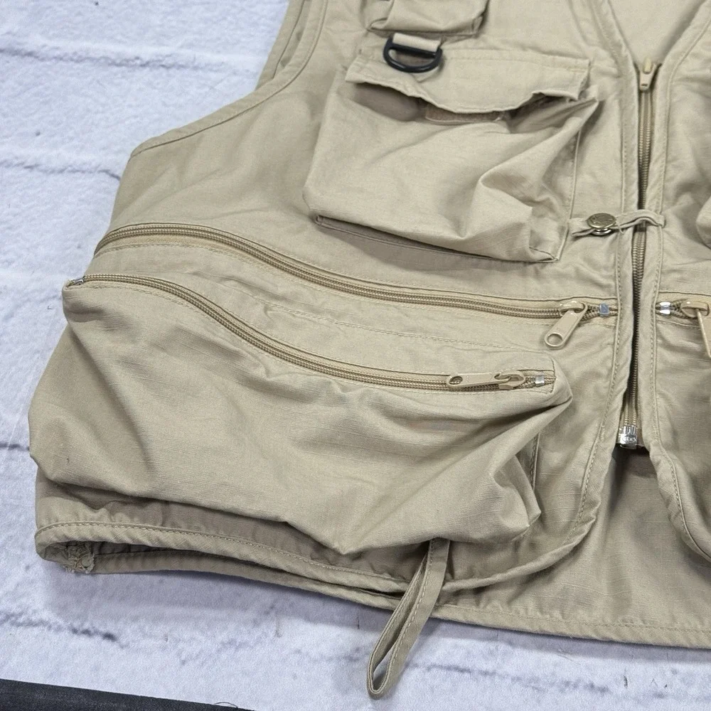 Vintage Woolrich Vest Mens L‎ Safari Hunt Fishing Shoot Travel Photography Khaki